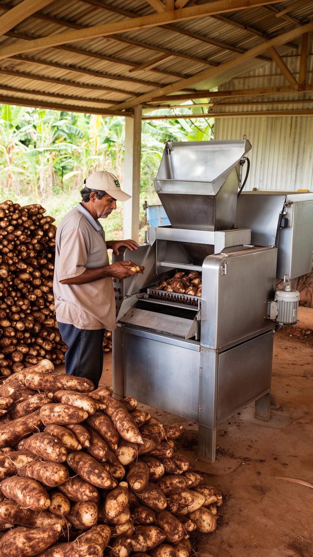 Operador rural utilizando equipamento Fankorte